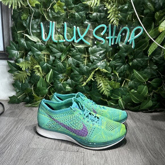 Nike HULK  Flyknit Racer Sport Turquoise Racer Green  Size 9.5 526628-301 - Picture 1 of 10
